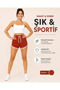 Dolpin Vintege Side White Striped Organic Cotton Comfortable Women's Shorts (Tile Red) - 6