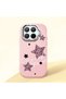 Mi 15t Pro Compatible Leopard Pattern Stars Pattern Shock-Absorbent Camera Protected Pink Silicone Case