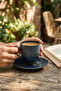 Luxury Striped Porcelain Coffee Cup Set - Cup Set with Saucers - 8