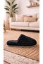 Women's Black Closed 3-Stripes House Slippers 3 cm Byndkap3C - 8