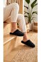 Women's Black Closed 3-Stripes House Slippers 3 cm Byndkap3C - 2