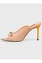Women's summer 11cm thin heeled slippers - 602 8533 - nude - 3