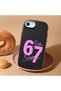 iPhone 7/8/Se 2020 2022 Compatible Number Six Seven Written Pattern Shock Absorbing Camera Protected Black Silicone Case - 3