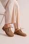 Women's Mink Perforated Comfortable Heeled Ribbon Slippers