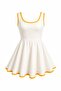 Yellow Short Dress with Shorts - 1092
