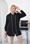 Plus Size Hooded Modal Fabric Cardigan with Piping Detail