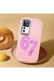 Redmi K50 Ultra Compatible Number Six Seven Written Pattern Shock Absorbing Camera Protected Pink Silicone Case - 2