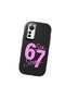 Mi 12 Lite Compatible Black Silicone Case with Number Six Seven Written Pattern and Shock Absorbing Camera Protection - 3