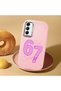 Samsung Galaxy A14 4G/5G Compatible Number Six Seven Written Pattern Shock Absorbing Camera Protected Pink Silicone Case - 2