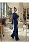 Women's Lace-Up Classic Jacket and Wide-Leg Comfortable Cut Pants Set - 5
