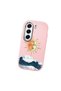Tecno Camon 40(Cm5) Compatible Retro Style Sun Moon Sea Wave Pattern Shock Absorbing Camera Protected Pink Silicone Case - 3