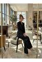 Women's Lace-Up Classic Jacket and Wide-Leg Comfortable Cut Pants Set - 4