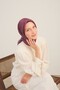 Shiny Scarf Ethnic Pattern Şarabi - 3