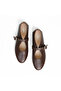 Brown Leather Buckle Ballerinas