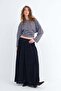 Elastic Waist Lined Long Skirt E18488