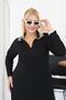 Plus Size Polo Neck Modal Fabric Dress - 6