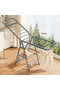 180CM Grey Folding Clothes Drying Rack, 3‑Tier Large‑Capacity Metal Laundry Dryer, Heavy‑Duty Freestanding Windproof Drying Rack for Balcony Indoor Outdoor - 2