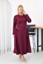 Plus Size Pleated Dress with Stone Detail in Modal Fabric - 4