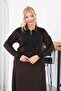 Plus Size Polo Collar Zippered Modal Fabric Dress - 6
