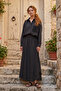 Pocket and Skirt Laser Embroidered Skirt Suit 923 Black - 3