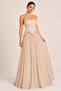 Stone Embellished Strap Corset Top and Chiffon Long Skirt Two-Piece Evening Dress Set - 2