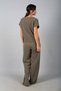 Women's V-Neck One-Shoulder Button Detailed Blouse Elastic Waist Pocketed Wide-Leg Pants Lyocell 2-Piece Set - 4