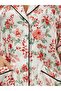 Women's Satin Short Pajama Set Bloom & Fabric Buttoned Floral Pattern Shorts Set, Honeymoon Sleepwear and Gift - 3