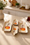 Kabak Series 4 Piece Ceramic Rectangular Breakfast Appetizer Olive Bowl Snack Bowl Set