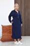 Plus Size Zipper Dress with Drawstring Detail - 3