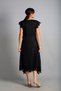 Women's Round Neck Lace Detailed Crepe Satin Midi Asymmetrical Dress - 4