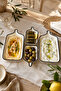 Tree of Life Series 4 Piece Ceramic Rectangular Breakfast Appetizer Olive Bowl Snack Bowl Set - 3