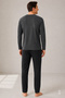 Men's Long Sleeve Duck Print Pocketless Long Bottom Pajama Set - 2