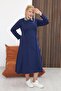 Plus Size Polo Neck Modal Fabric Dress - 2