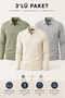 Men's Polo Collar Sweater 3-Piece Set T6 Edwtk195