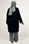 68074 Plus Size Buttoned Low Sleeve Tunic - Black - 4