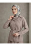 Lunsera Women's Plasma Fabric Cross-Buttoned Hijab Set - Mink - 2