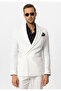 Single Button Double Breasted Striped Men's Blazer Jacket