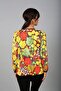 Women's Leaf Patterned Round Neck Long Sleeve Two-Piece Set - 4