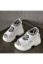 Women's White Floral Platform Sandals - 8