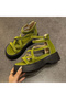 Women's Green Gladiator Sandals - 3