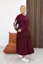 Plus Size Modal Fabric Dress with Bow Detail on the Sleeves - 3