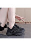 Women's Black Chunky Sneakers - 2