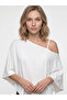 Women's Poncho Soft and Flexible Fabric Off-Shoulder Blouse White - 6