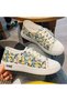 Women's Multicolor Floral Canvas Low-Top Sneakers - 3