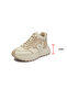 Women's Khaki Chunky Lace-Up Sneakers - 7