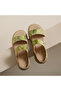 Women's Green Floral Sandals - 8
