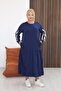 Plus Size Modal Fabric Dress with Bow Detail on the Sleeves - 5