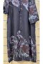 Italian Linen Dress Floral Pattern Long Sleeves - 4