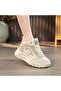 Women's Khaki High-Top Chunky Lace-Up Sneakers - 2