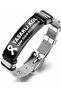 Meme Kans*Ri Awareness Lymph Edema Banned Arm Warning Wristband Stainless Steel Scb13Ysk